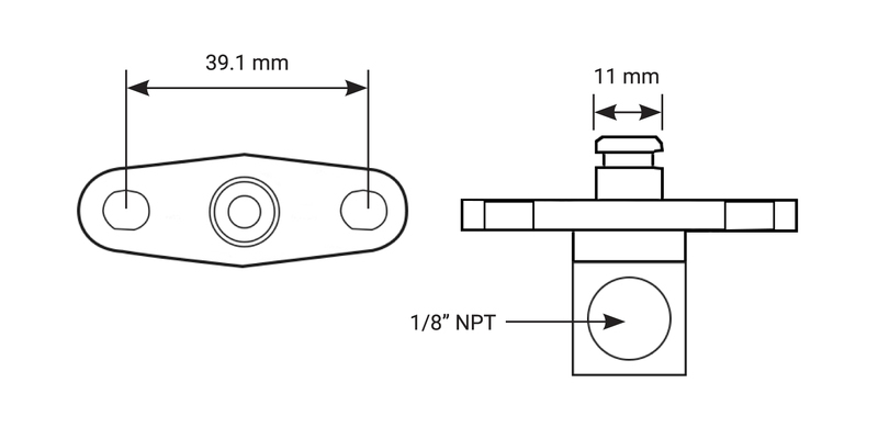 Proflow Fuel Rail Adaptor Fitting Aluminium For Subaru STI EJ25 2008-On Diagram Image