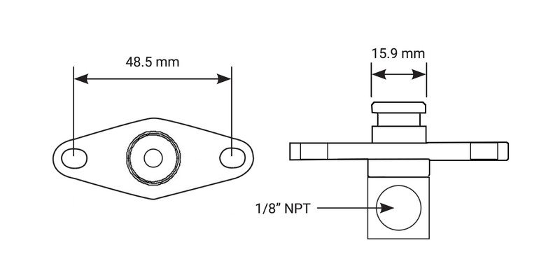 Proflow Fuel Rail Adaptor Fitting Aluminium For Mitsubishi Evo 10 Diagram Image