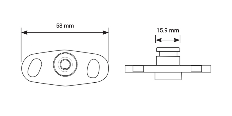 Proflow Fuel Rail Adaptor Fitting Aluminium For Mitsubishi Evo 4, 5, 6, 7, 8 & FTO 16mm To 1/8in. NPT Diagram Image