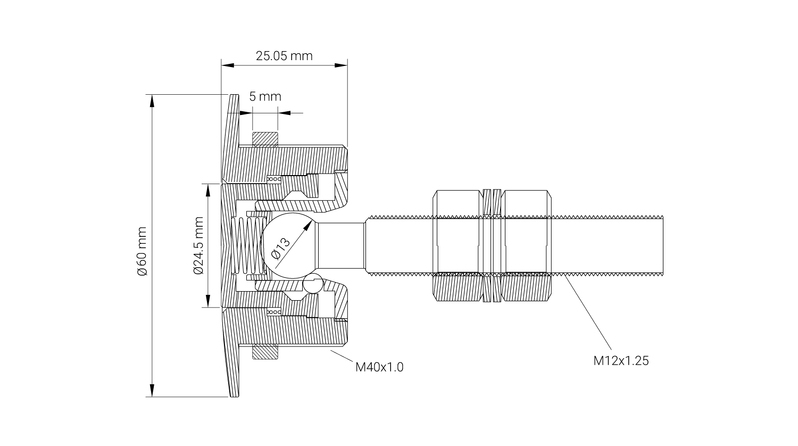 Proflow Quick Release Pro Latch 60mm Fastener, Billet Aluminium, Polished, Kit Diagram Image