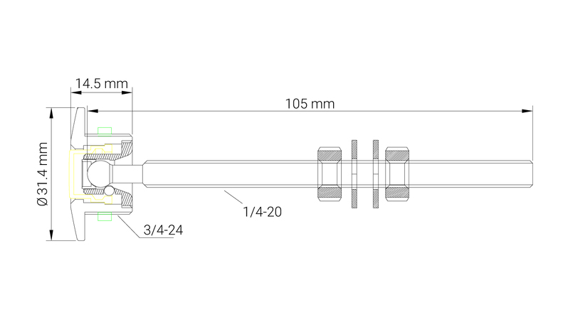 Proflow Quick Release Pro Latch, 31.5mm Fastener, Suit Carburettor / Air Cleaner Assembly, Billet Aluminium, Polished, Kit Diagram Image