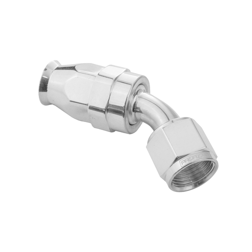 Proflow Aluminium 45 Degree Hose End Hose End For -03AN PTFE Hose, Polished