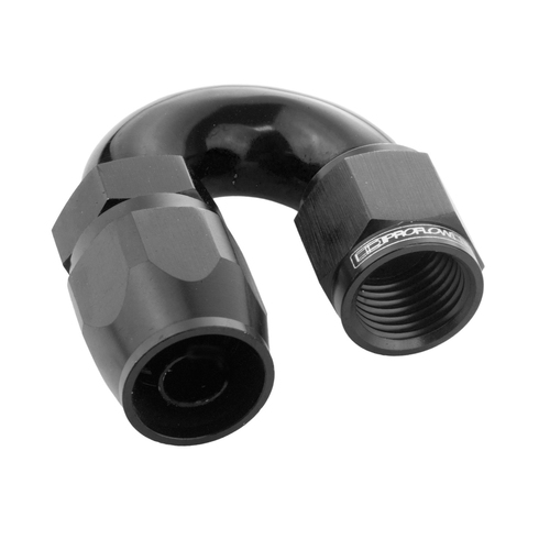 Proflow Fitting Hose End 180 Degree Full Flow -12AN, Black