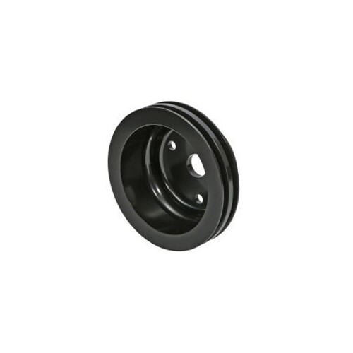 Proflow Pulley, V-Belt Crankshaft SB Chev Long Water Pump 2-Groove, Black Aluminium