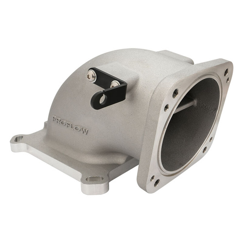 Proflow EFI Throttle Body Intake Elbow 95mm, Universal or LS To 4150 Square Bore, Cast Aluminium, Natural